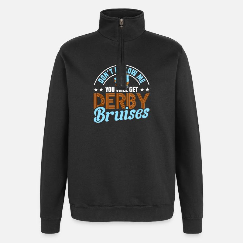 design de patins à roulettes - Sweat à zip 1/4 - noir