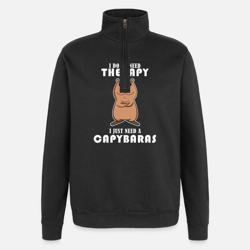 Capybara Wasserschwein Capybaras - Quarter-Zip Sweatshirt - black