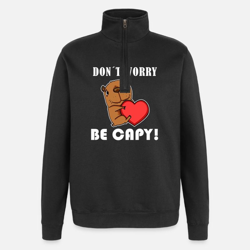 Capybara Wasserschwein Capybaras - Quarter-Zip Sweatshirt - black