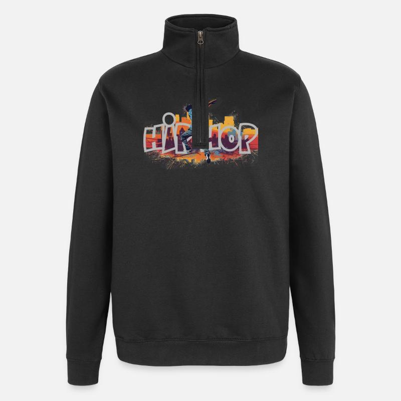 Cadeau Hip Hop Breakdancer - Sweat à zip 1/4 - noir
