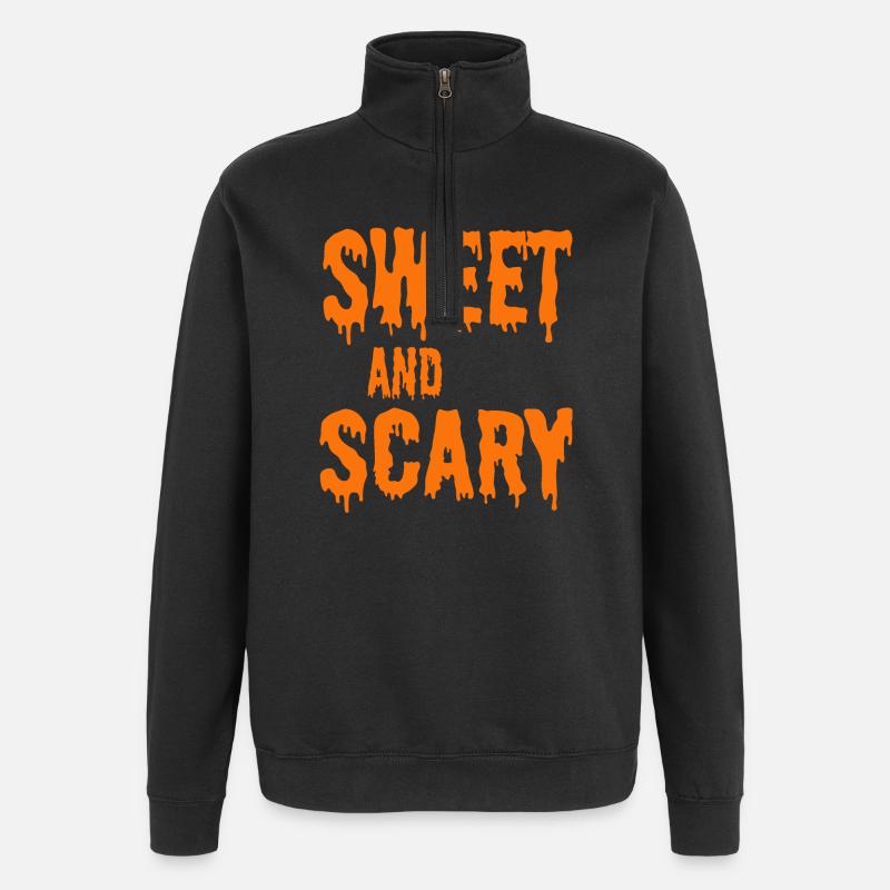 Süß und gruselig - Quarter-Zip-Sweatshirt - Schwarz
