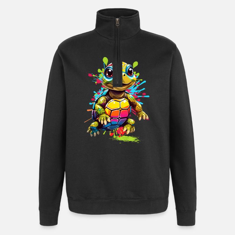 Turtle - Quarter-Zip Sweatshirt - black