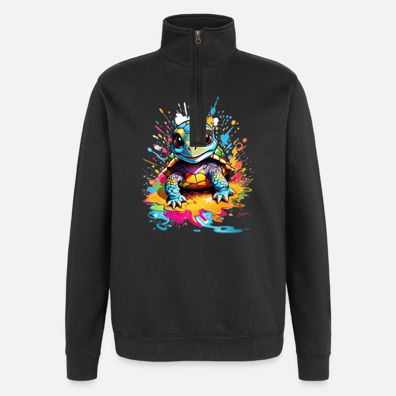Schildkröte - Quarter-Zip-Sweatshirt - Schwarz