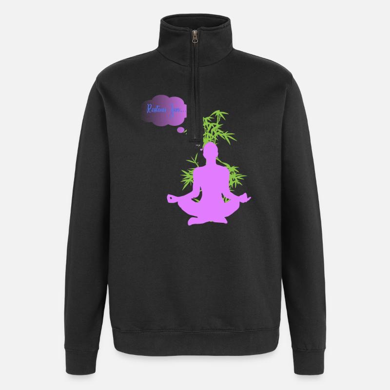 RESTONS ZEN - Sweat à zip 1/4 - noir
