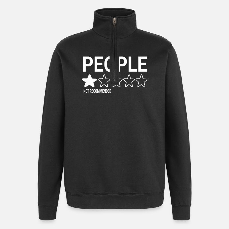 People, One Star, Not Recommend - Quarter-Zip Sweatshirt - black