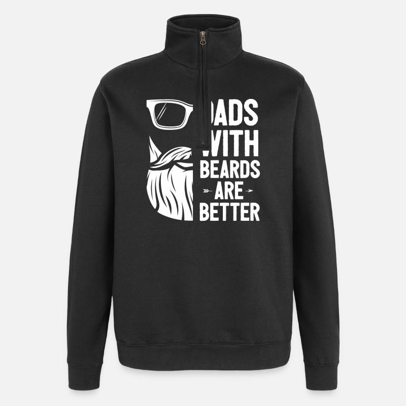 Väter mit Bärten sind besser - Quarter-Zip-Sweatshirt - Schwarz