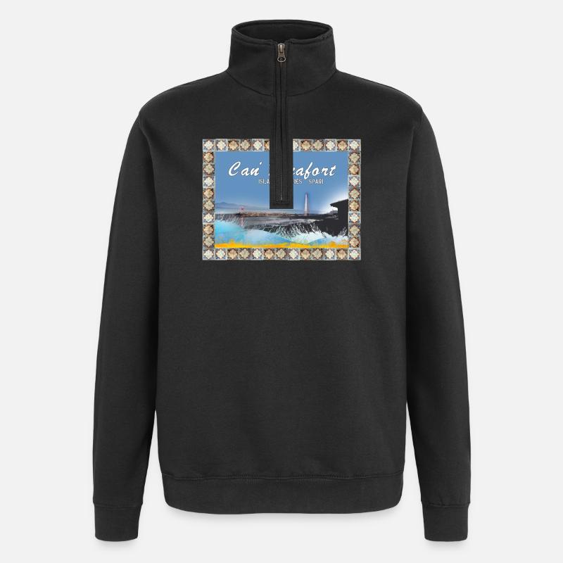 Can Picafort Coastal Landscape - Quarter-Zip Sweatshirt - black