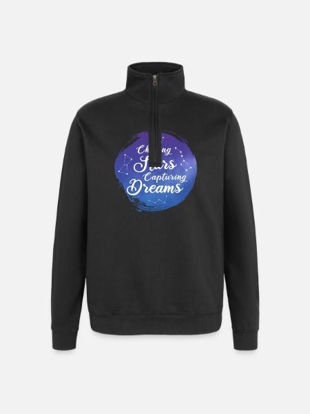 Hunting Stars Catching Dreams - Quarter-Zip Sweatshirt - black