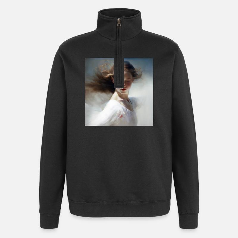 Frauenmalerei 01 - Quarter-Zip-Sweatshirt - Schwarz