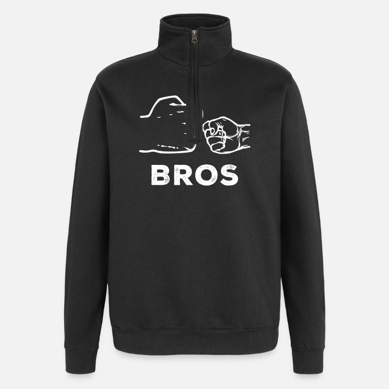 Stolzer Großer Bruder Statement Geschwister - Quarter-Zip-Sweatshirt - Schwarz