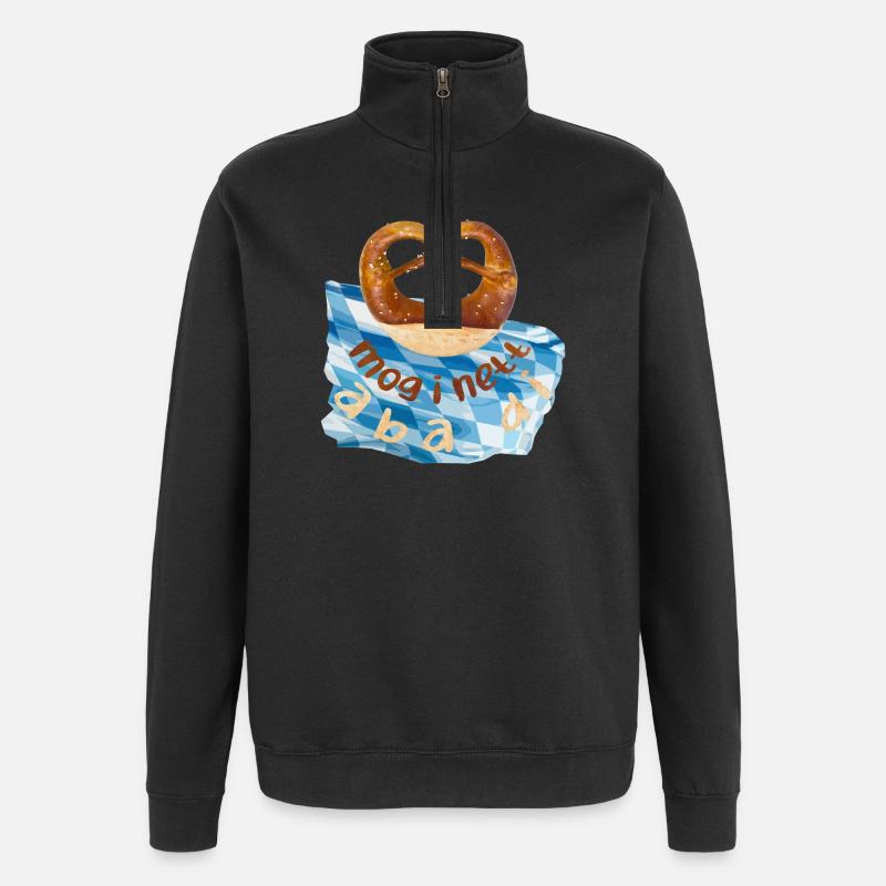 Wiesen Brezel - Quarter-Zip-Sweatshirt - Schwarz