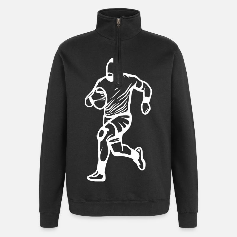 Rugby Spieler - Quarter-Zip-Sweatshirt - Schwarz