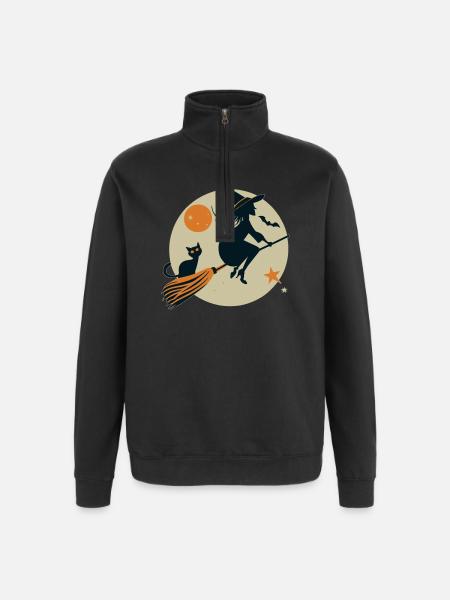 Sorcière - Sweat à zip 1/4 - noir