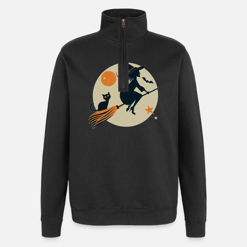 Sorcière - Sweat à zip 1/4 - noir