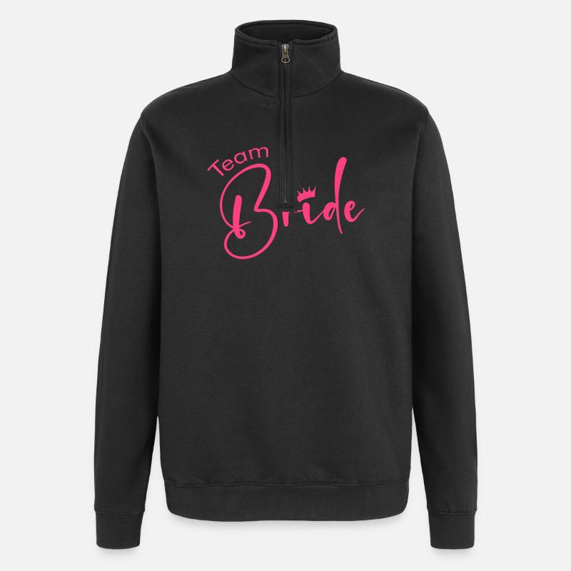 Team Bride -Crown! - Quarter-Zip Sweatshirt - black