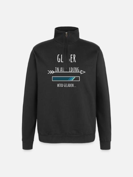Glaser Ausbildung Beruf Geschenk - Quarter-Zip-Sweatshirt - Schwarz