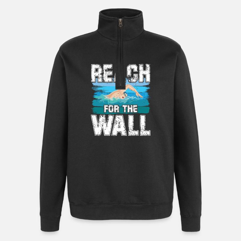 Reach for the wall - Quarter-Zip-Sweatshirt - Schwarz