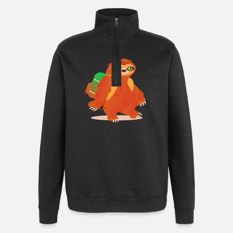 Sloth Hiking Backpack - Quarter-Zip Sweatshirt - black