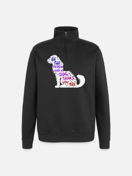 Dog Pets Statement Animal préféré - Sweat à zip 1/4 - noir