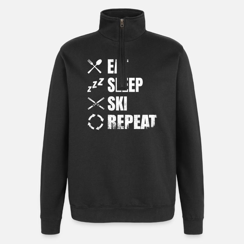 Drôle de skieur - Sweat à zip 1/4 - noir