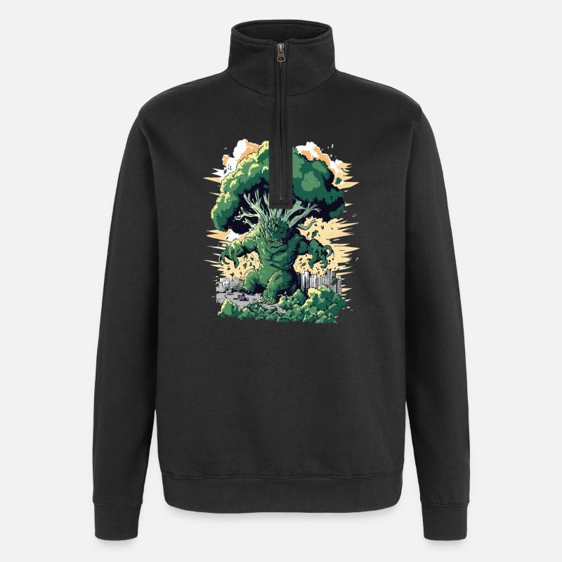 Brocoli géant Monster Brocoli - Sweat à zip 1/4 - noir
