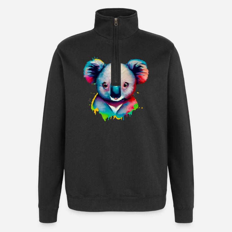 Koala - Quarter-Zip Sweatshirt - black