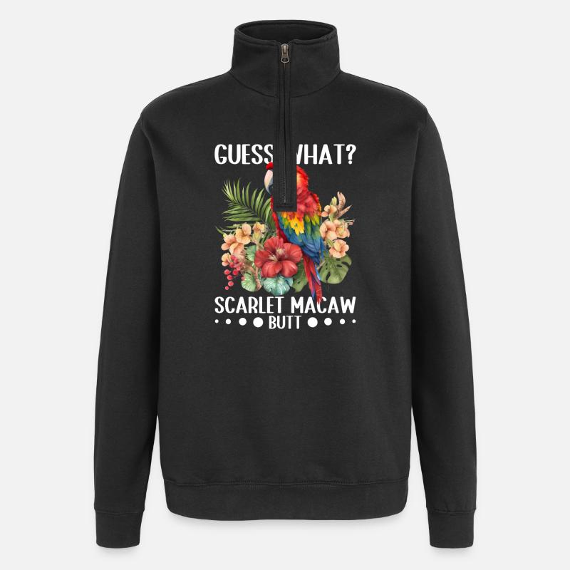 Devinez quoi ? Mouton d'ara écarlate - Sweat à zip 1/4 - noir
