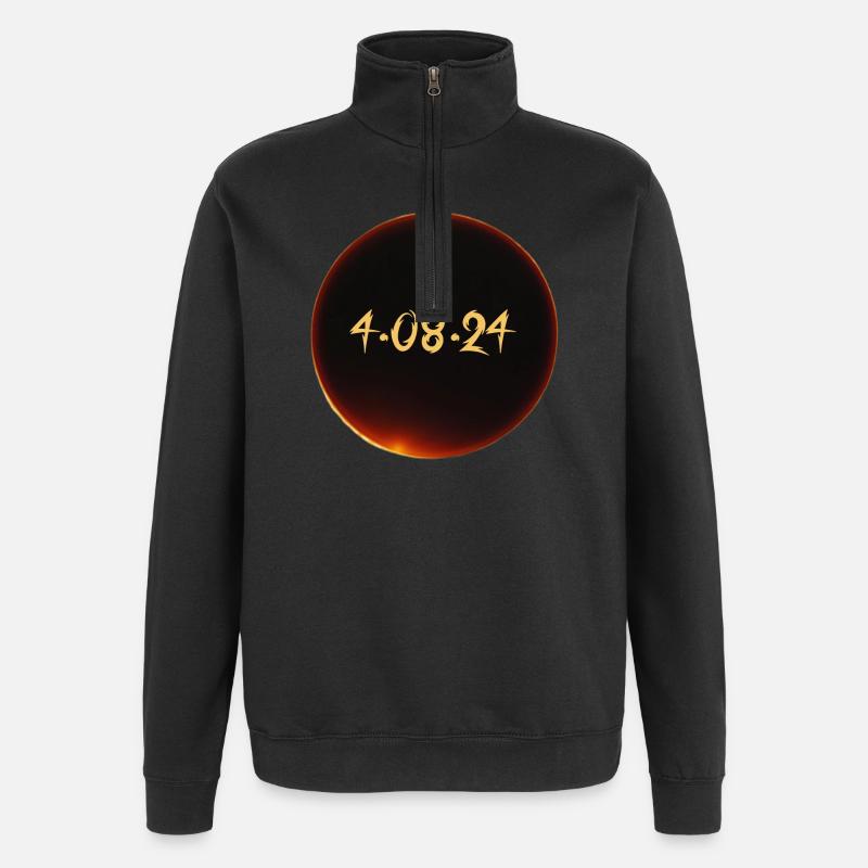 Solar Eclipse 2024 - Quarter-Zip Sweatshirt - black