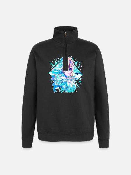Anime Snow Queen Ice Princess - Quarter-Zip Sweatshirt - black