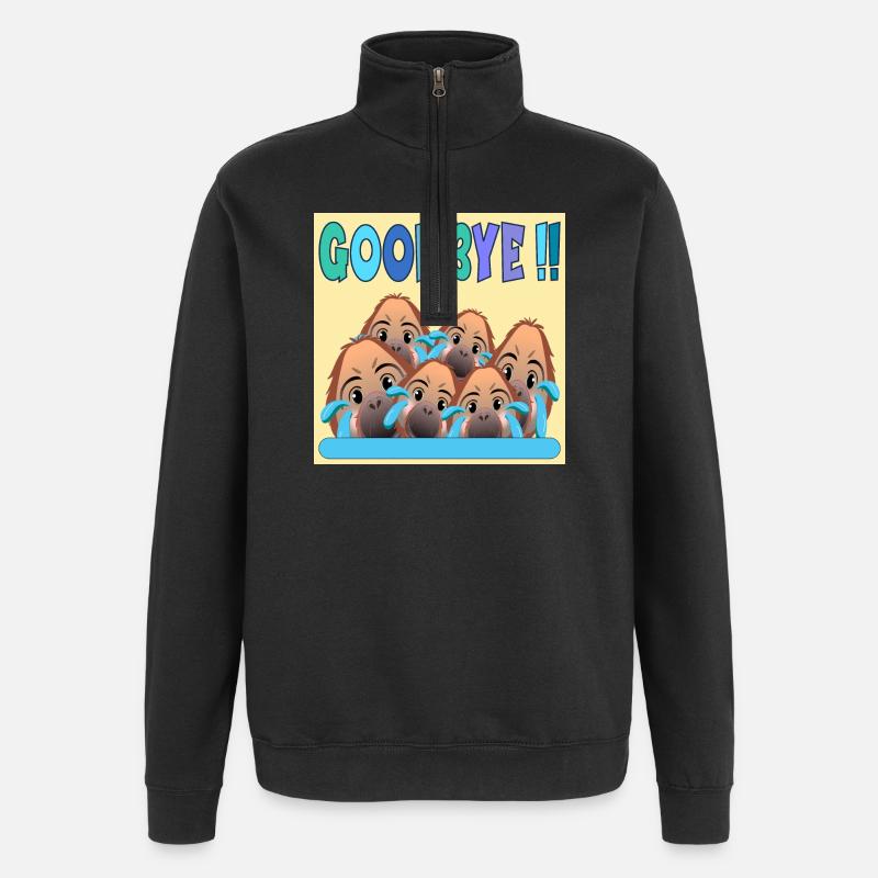 ADIEU ÉQUIPE GOODBYE MONKEY - Sweat à zip 1/4 - noir