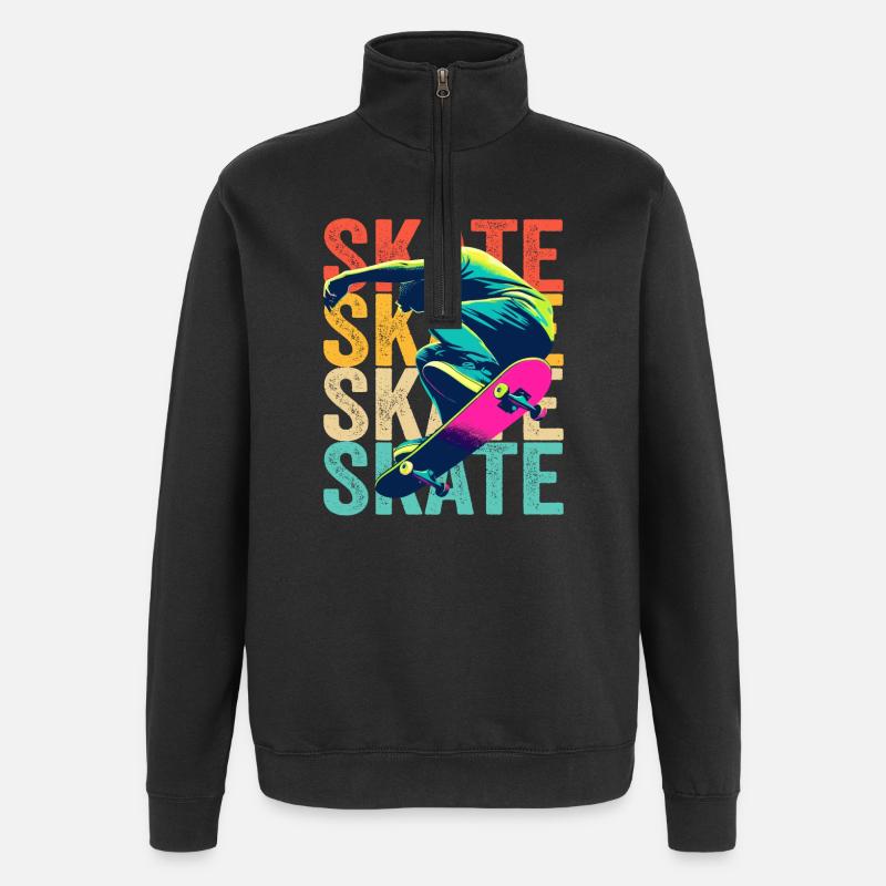 Skateboard Skate - Sweat à zip 1/4 - noir