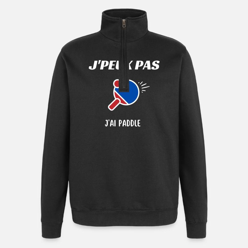 Je peux pas jai paddle - Sweat à zip 1/4 - noir