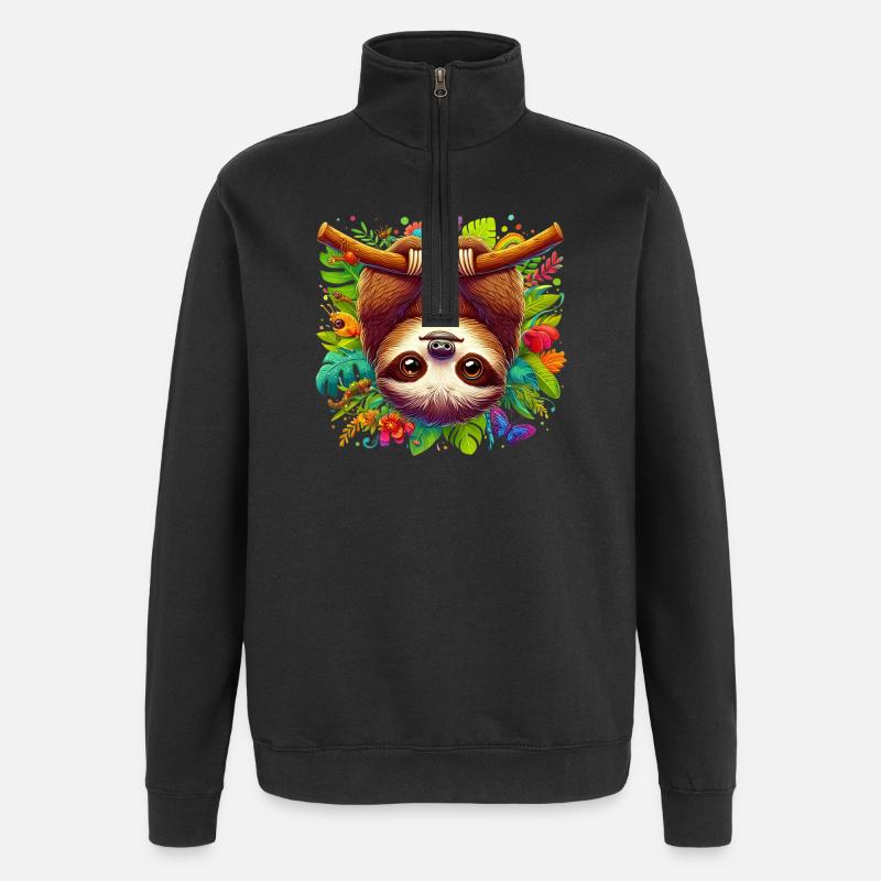 Sloth - Quarter-Zip Sweatshirt - black