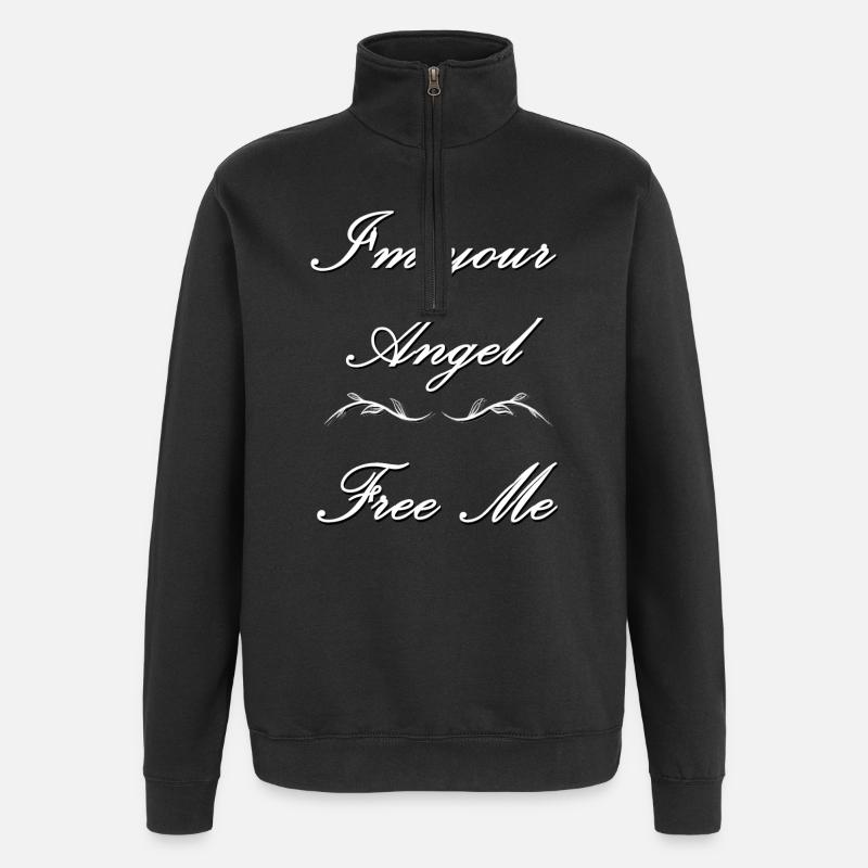 Je suis ton ange Libérez-moi - Sweat à zip 1/4 - noir