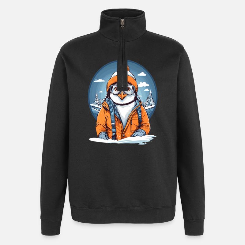Süßer Pinguin - Quarter-Zip-Sweatshirt - Schwarz
