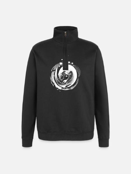 Otter Spell Invert - Quarter-Zip Sweatshirt - black