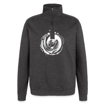 Otter Spell Invert - Quarter-Zip Sweatshirt - charcoal grey - Front - AI Model Female 172 light (172cm) & AI Model Male 178 dark (178cm)