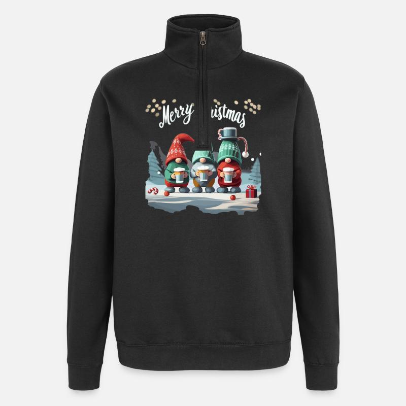 JOYEUX NOËL - Sweat à zip 1/4 - noir