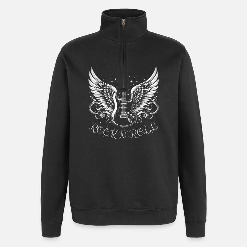 Rock 'n' Roll Guitar - Sweat à zip 1/4 - noir