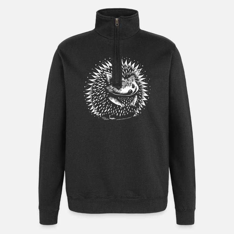 Igel - Quarter-Zip-Sweatshirt - Schwarz