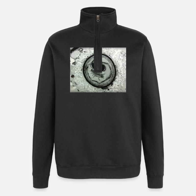 Planetengesicht mit Sonnenbrille - Quarter-Zip-Sweatshirt - Schwarz