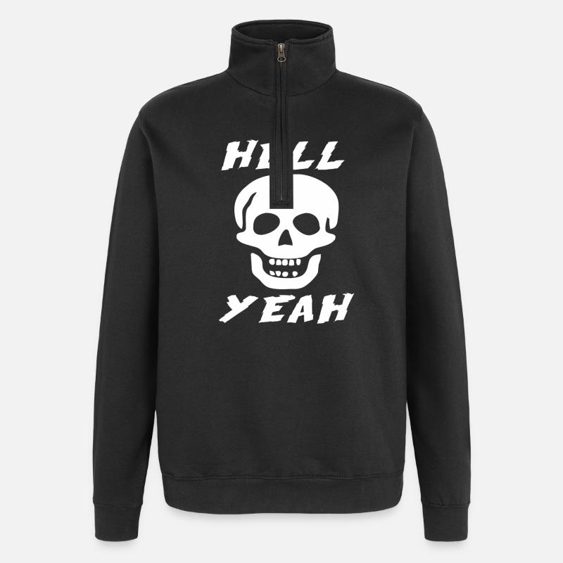 Stone Cold skull hell yeah - Quarter-Zip Sweatshirt - black