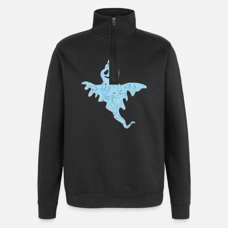 Fantôme d’Halloween - Sweat à zip 1/4 - noir