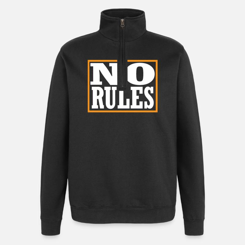 Keine Regeln - Quarter-Zip-Sweatshirt - Schwarz
