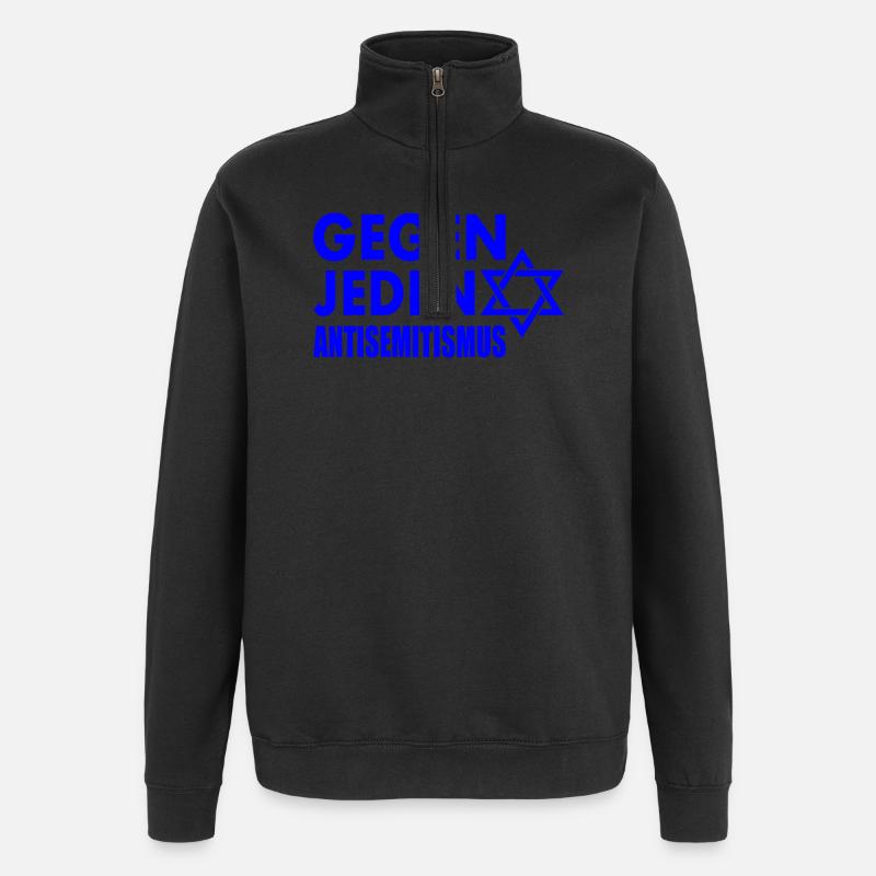 Gegen jeden antisemitismus - Quarter-Zip-Sweatshirt - Schwarz