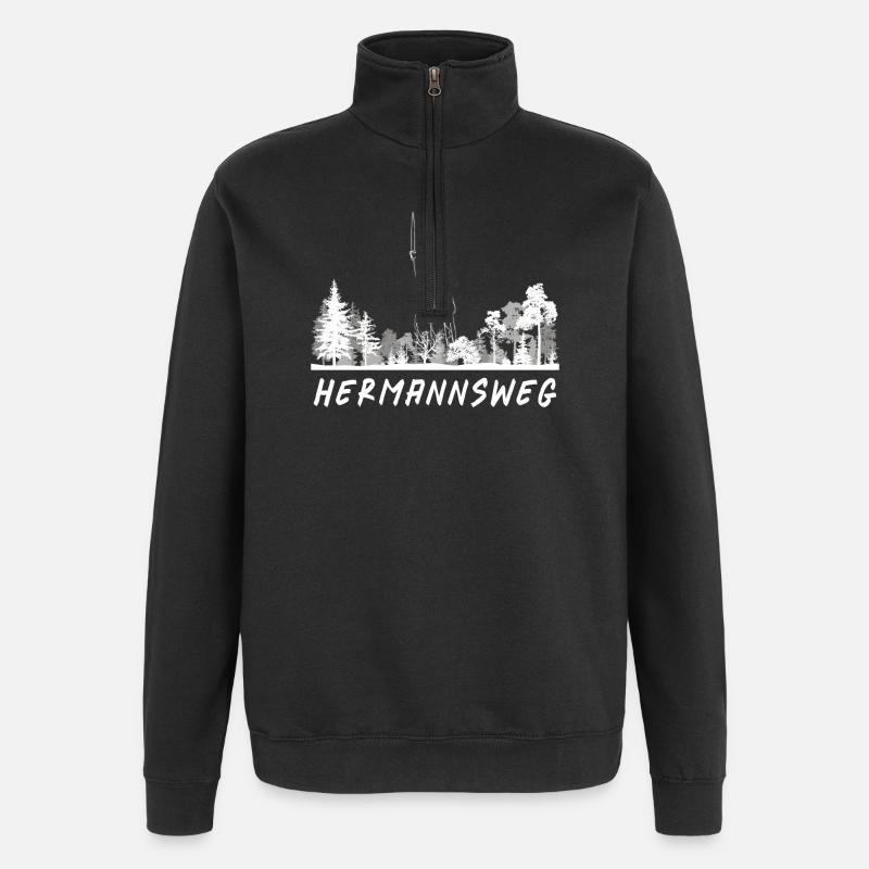 Hermannsweg - Quarter-Zip-Sweatshirt - Schwarz