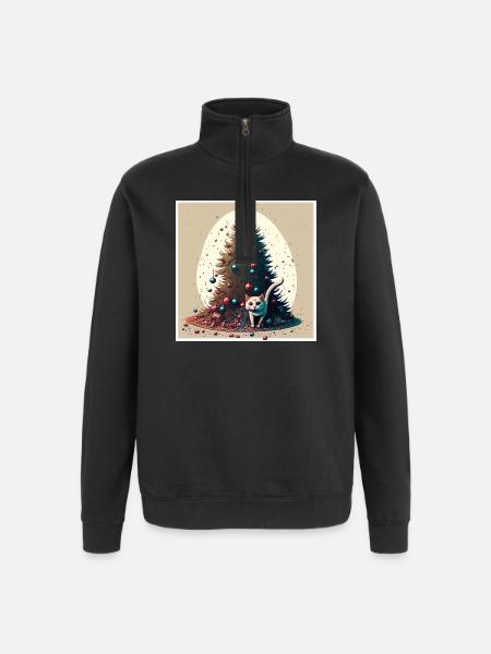 Joyeux Noël - Sweat à zip 1/4 - noir