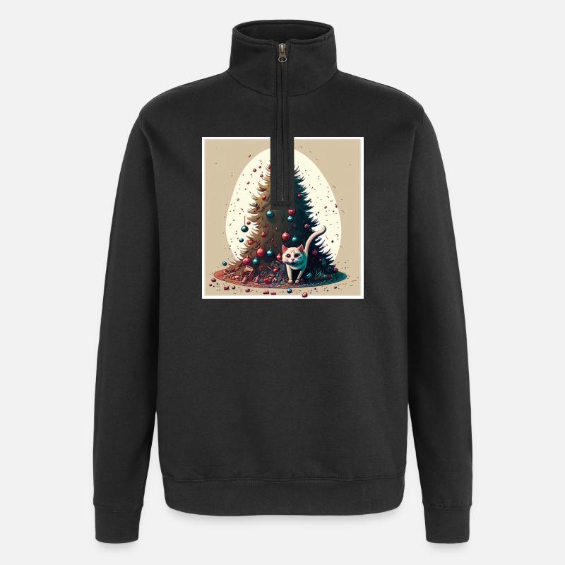 Joyeux Noël - Sweat à zip 1/4 - noir