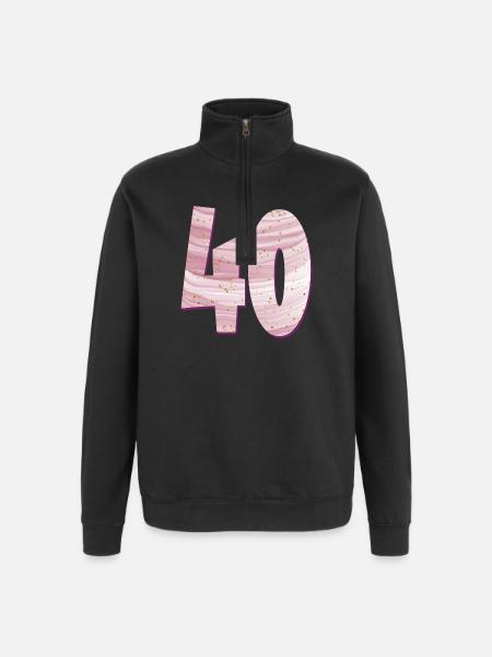 NUMMER 40 FYRRE - FYRRE ÅRS FØDSELSDAG - Sweatshirt med 1/4 lynlås - sort