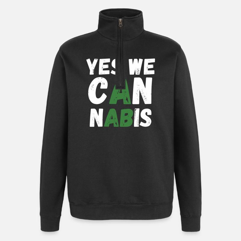 Yes We Cannabis! - Quarter-Zip Sweatshirt - black